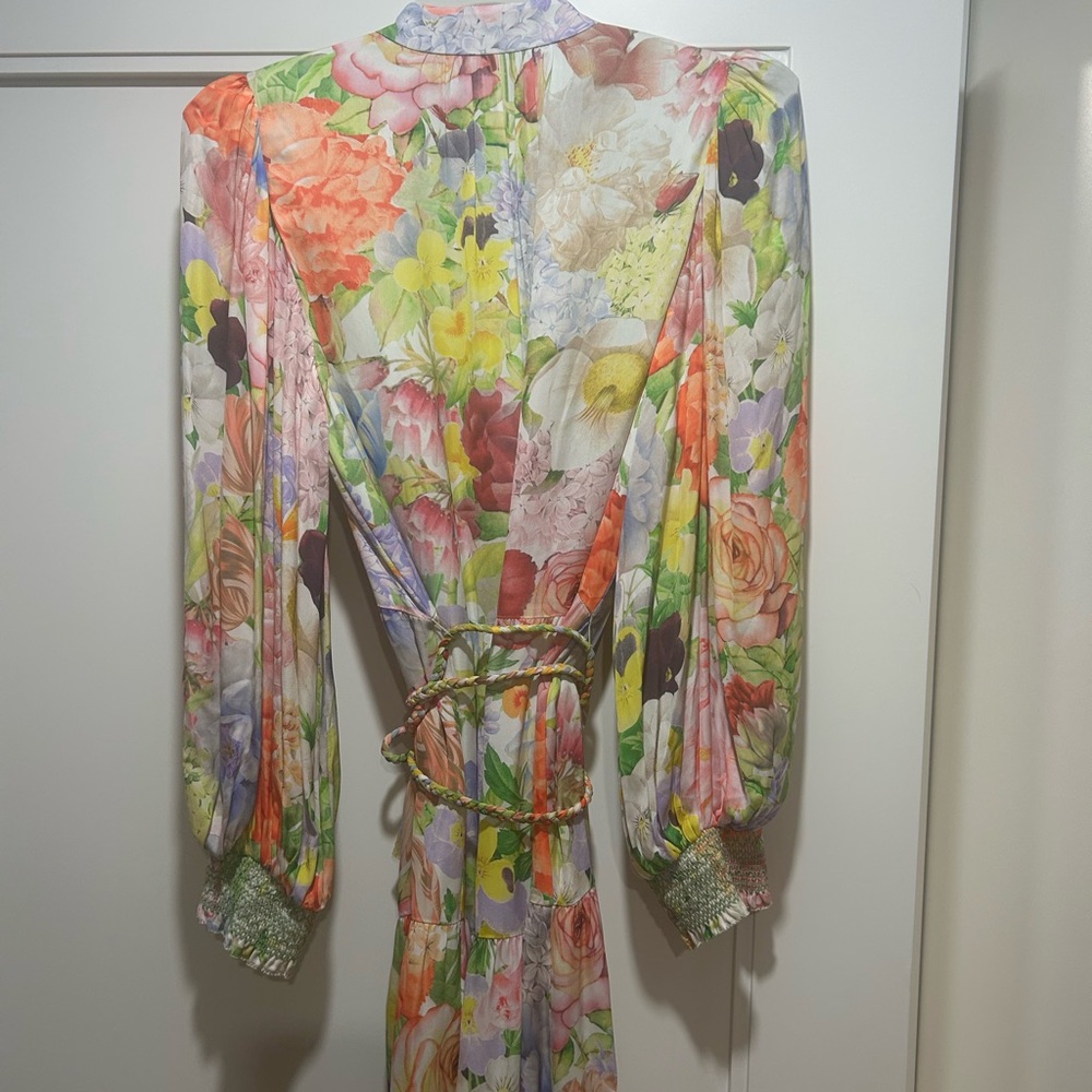Alice + Olivia Vibrant Floral Long Sleeve Dress